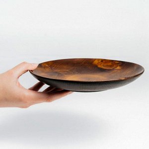 Набор тарелок «Сибирский Кедр», из натуральной кедра, 2 шт: d=21; 25 см, цвет шоколадный