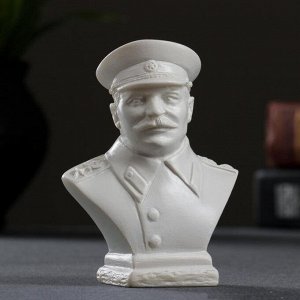 Бюст Сталин 9х7см, белый / мраморная крошка