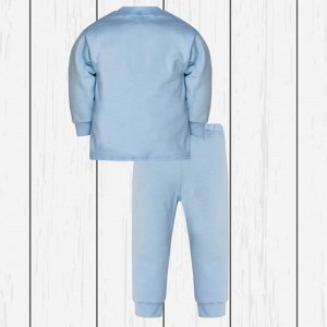 Детская пижама с принтом (интерлок)  арт.800п-голубой_мишка 60(110)