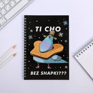 Ежедневник на гребне "TI CHO BEZ SHAPKI?", А5, 60 листов