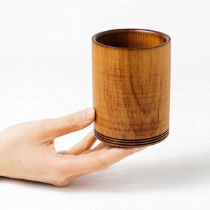 Стакан деревянный Magistro, 450 мл, 10x8 см, из натурального кедра, коричневый