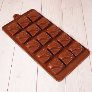 Форма силиконовая для шоколада "Волны" 20*10, 15 ячеек