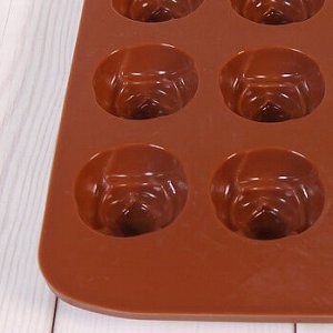 Форма силиконовая для шоколада "Роза" 20*10 см, 15 ячеек