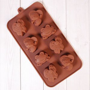 Форма силиконовая для шоколада "Детская" 20*10,5 см, 8 ячеек