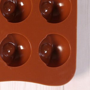 Форма силиконовая для шоколада "Двойная сфера" 20*10 см, 15 ячеек