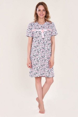 Сорочка с атласной лентой - Банти - 179 - розовый