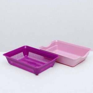 Туалет глубокий с сеткой 36 х 25 х 9 см, розовый/пурпурный