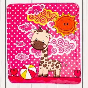 Одеяло детское арт.050-розовый_жираф