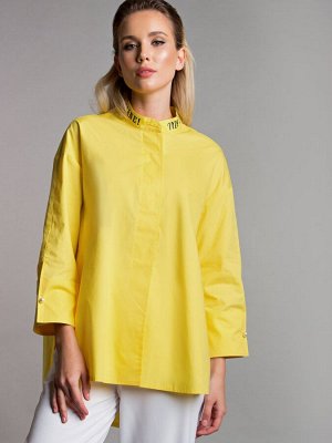 Блуза с надписями цвет желтый Б-115-5