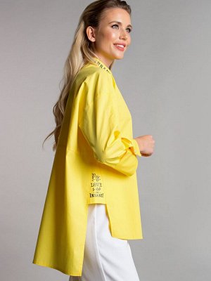 Блуза с надписями цвет желтый Б-115-5