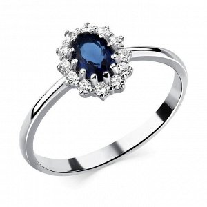 Кольцо "Мерси" посеребрение, размер 16, цвет синий