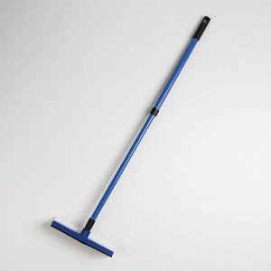 Окномойка с телескопической металлической окрашенной ручкой и сгоном Доляна, 2049(75) см, поролон, цвет синий