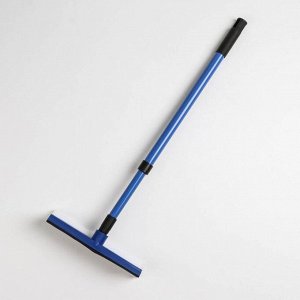 Окномойка с телескопической металлической окрашенной ручкой и сгоном Доляна, 2049(75) см, поролон, цвет синий