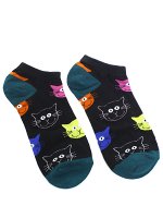 Короткие носки &quot;Питомцы&quot; Котик Чёрные