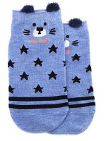 Короткие носки р.35-40 &quot;Blue series&quot; Мишка с звездами