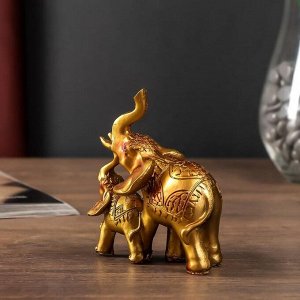 Сувенир полистоун "Слон со слонёнком мозаика на попоне"МИКС 12х12х4 см