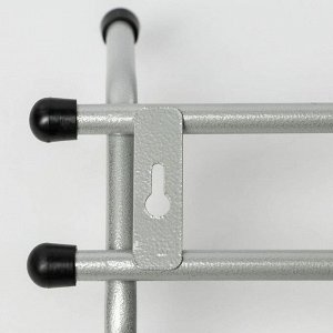 Вешалка настенная на 5 крючков «Уют 5», 45*15*8 см, цвет серый металлик
