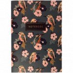 Записная книжка А5 24л., сшивка &quot;Beauty birds&quot;, 90г/м2, золотое тиснение, слоновая кость