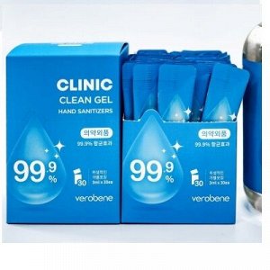 Санитайзер для рук VEROBENE CLINIC CLEAN GEL HAND SANITIZERS (30ea x 3ml)