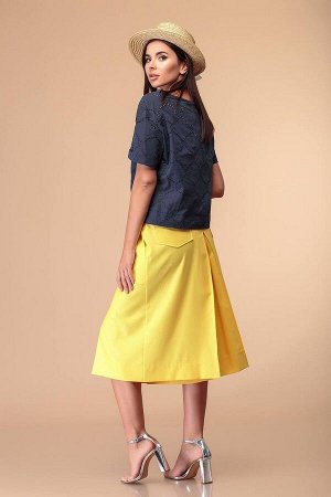 Блуза, брюки Romanovich Style 2-1971 синий/желтый