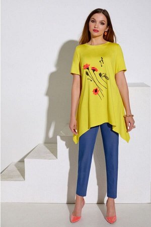Блуза, брюки Lissana Артикул: 4075 желтый+джинс