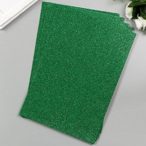 Фоамиран "Ярко-зелёный блеск" 2 мм формат А4 (набор 5 листов)