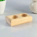 Подсвечник деревянный под 2 свечи &quot;Прямоугольный&quot;, МАССИВ, 11?6?3 см