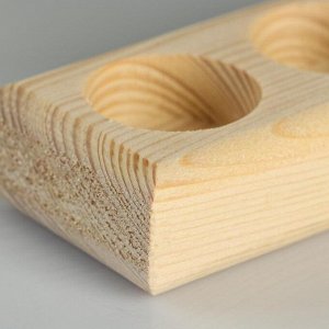 Деревянный подсвечник на 3 свечи «Прямоугольный», массив, 15.5x6x3 см