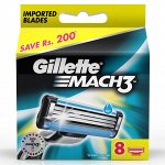 Сменные кассеты для бритья Gillette Mach3, 8 шт