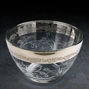 Салатник GiDGLASS «Флора», 1,75 л, с гравировкой и напылением