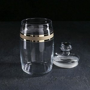 Набор банок для сыпучих продуктов GiDGLASS Ring, 1,1 л, 2 шт, с гравировкой и напылением, в упаковке