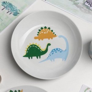 Набор посуды «Динозавры», 3 предмета: кружка, тарелка, глубокая тарелка
