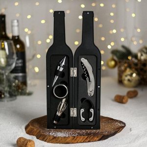 Подарочный набор для вина "Вино и друзья - лучший план на новый год", 32,5 х 7 см