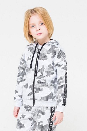 Куртка для мальчика Crockid КР 301044 светло-серый меланж, камуфляж к256