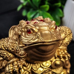 Копилка "Денежная жаба", глянец, бронзовый цвет, 16 см