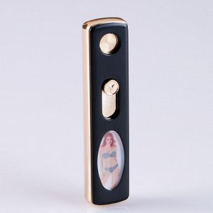 Зажигалка электронная "Девушки в бикини", в подарочной коробке, USB, спираль, 8.4х2 с, микс