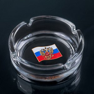Набор для спиртных напитков GiDGLASS «Флаг России»: 2 стопки 50 мл, пепельница, в подарочной упаковке, МИКС