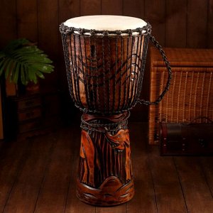 Музыкальный инструмент барабан джембе "Тёмный" 60х25х25 см МИКС