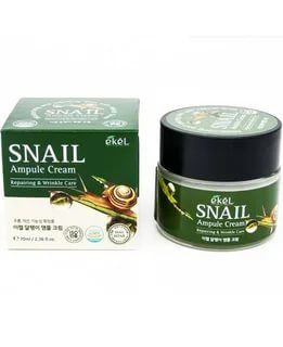 276837 "Ekel" Ampule Cream Snail Крем для лица ампульный восстанавливающий и разглаживающий морщины с экстрактом слизи улитки 70 мл. 1/100