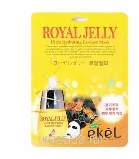 513405 "Ekel" Ampoule Mask Royal Jelly Маска для лица тканевая ампульная с пчелиным маточным молочком 25мл 1/600