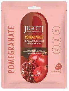 280153 "Jigott" Pomtgranate Real Ampoule Mask Маска для лица тканевая ампульная с экстрактом граната 27 мл 1/600