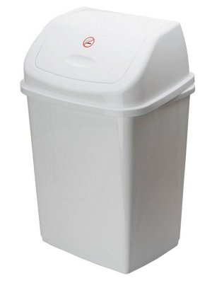 Контейнер для мусора ElfPlast Ромашка с перекидным верхом, белый, 35 л