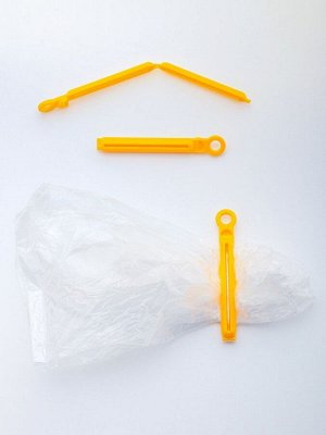 Набор зажимов для пакетов Комфорт +, желтый, 6 шт