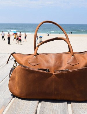 Кожаная дорожная сумка Hantley Sempre Brown (L)