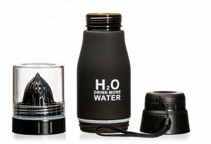 Бутылка для воды с инфузером и чашкой Verona H2O, 650 мл, черная