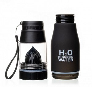 Бутылка для воды с инфузером и чашкой Verona H2O, 650 мл, черная