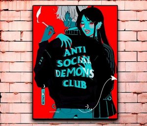 Постер «Antisocial demons club» большой