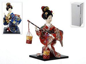Фигурка декоративная "Японка в кимоно" 13*13*23,5см. (2вида) (белая упаковка)  808319