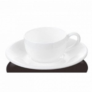 Набор чашек Wilmax фарфоровый белый: кофейная чашка 100мл с блюдцем WL-993002