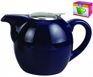 ФЕЛИЧИТА, чайник 1300мл с фильтром, ГЛАЗУРЬ, синий, цветная упаковка